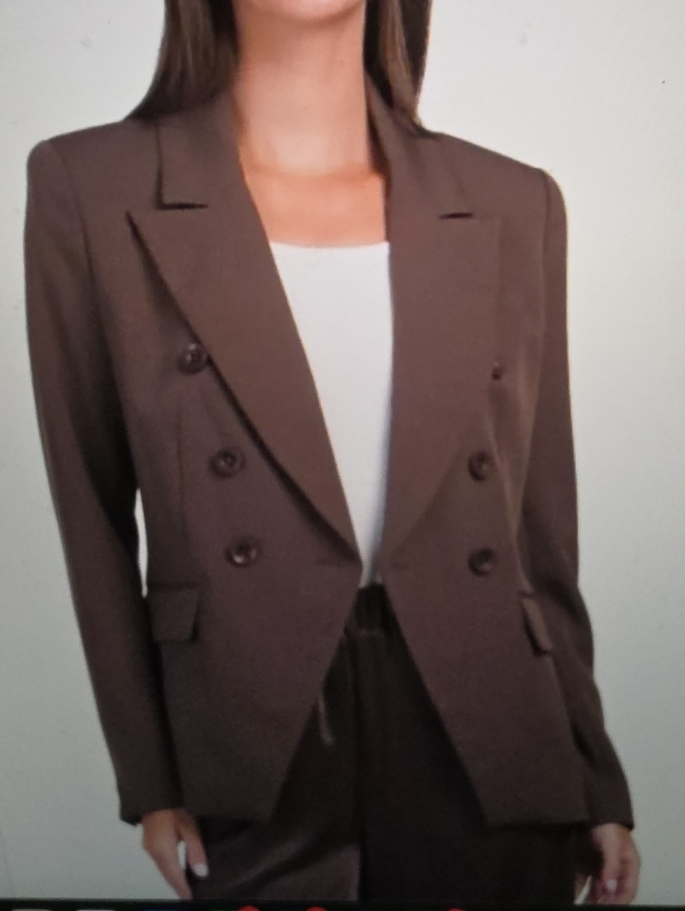 Toccin Kylie Double-Breasted Brown Women's Blazer Size 6